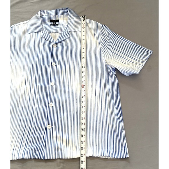 Men's Reiss Blue And White Short Sleeve Shirt Size XL - Picture 6 of 6